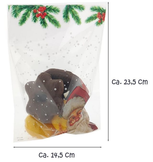 HundB Geschenkfolie Folienbeutel X-Mas 8er Pack Rot, (8St), Weihanchten Geschenke Verpackung Geschenkverpackung