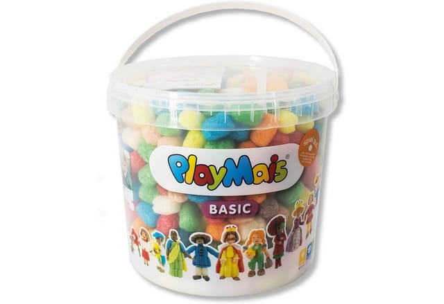 PlayMais Kreativset BASIC 500 (Kleiner Eimer) Bastelset Kreativset Modelieren Feinmotorik, Made in Germany