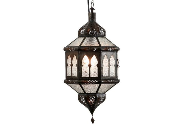 Casa Moro Hängeleuchte Marokkanische Lampe Trombia Biban Weiß H 50 cm, ohne Leuchtmittel, Hängelampe Deko aus Marokko L1234