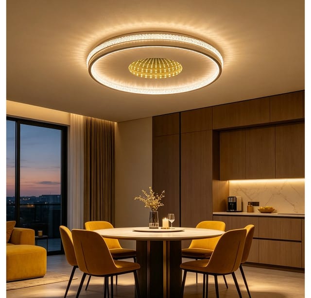 Eurohandisplay LED Deckenleuchte dimmbar LED Deckenleuchte Infinity RGB Fernbedienung 3D Tunneleffekt, LED fest integriert, RGB, Warm- bis Kaltweiß, 3D-Infinity
