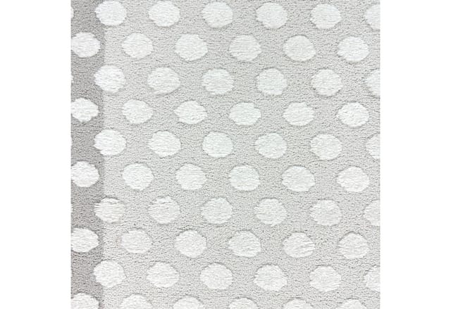 Carpetia Kinderteppich Kinderzimmer Teppich Punkte weich 3d-Effekt grau creme, rechteckig