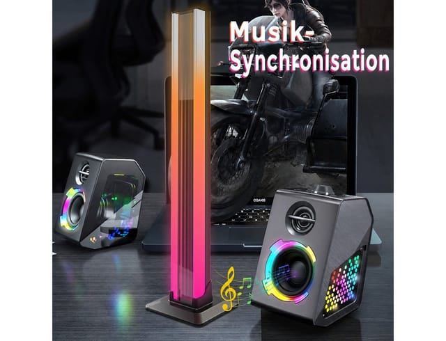 AFKSMILE LED-Stripe-Profil 2er RGBIC Light Bars, Infinity Mirror, Musik-Sync & Fernbedienung
