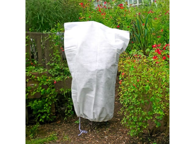Garden Hero Winterschutzhaube Pflanzenschutzsack 110x150cm Frostschutz Vlies Haube Weiß 50g (3-St., 1er-Set & 3er-Set), aus 50g/m² Vlies mit Zugkordel inkl. Stopper, verstärkter Saum