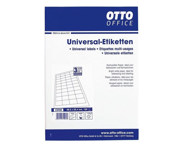 Otto Office Etiketten Standard, 4000 Stück, Absender (48,5x25,4 mm), selbstklebend