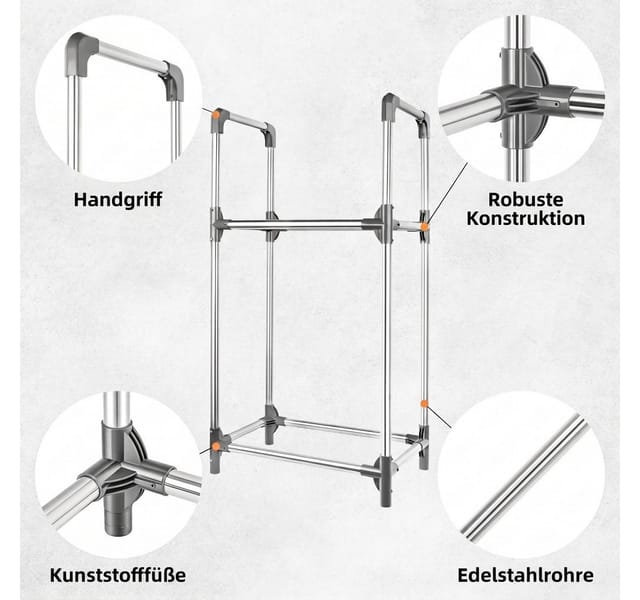 XEOOCE Schwerlastregal Reifenständer 4 Reifen – 2 Ebenen, Freistehend, platzsparend, 2 Ebenen, Kantenschutz