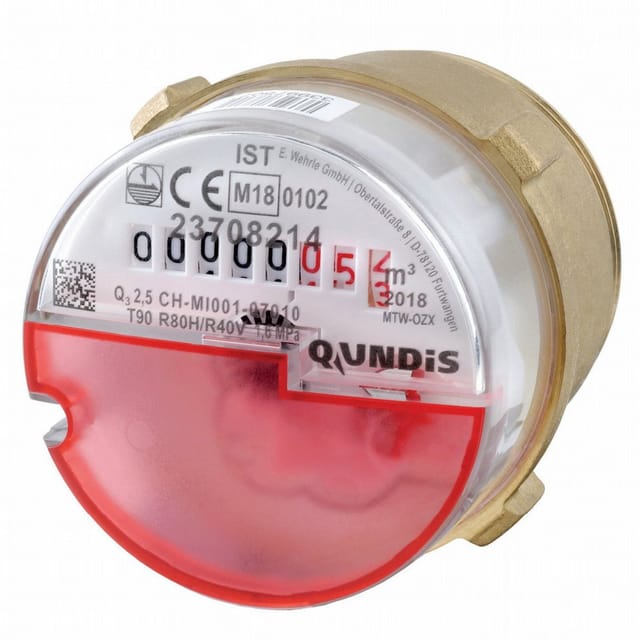 ZAEHLER.de Wasserzähler Qundis Q Water 4 Messkapsel-Wasserzähler, funkvorbereitet (Modularis), (warm oder kalt, inkl. Dichtung und Plombierung, passend für ausgewählte Geometrien / Gewinde), funkvorbereitet durch Modularis-Modulschacht