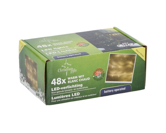 christmas gifts Lichterkette LED Lichterkette warmweiß 48-LED Batteriebetrieb mit Lichteffekten, für Innen- und Außenbereiche