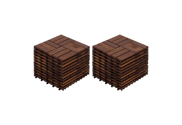Rolipo Terrassendielen Holzfliesen Akazie 30x30cm Terrassenfliesen Klickfliesen Balkonfliesen, BxL: je 30x30 cm, (22-St)