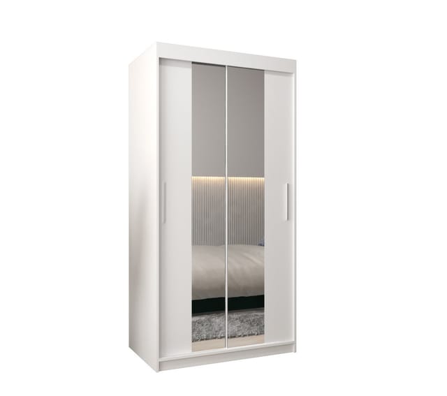MOEBLO Schiebetürenschrank TORM 1 (Schrank mit Spiegel, mit/ ohne Schubladen, Schwebetürenschrank Schrank Garderobe Schiebtüren Schlafzimmer Wohnzimmerschrank) (BxHxT):100/120/150/180/200/250x200x62 cm