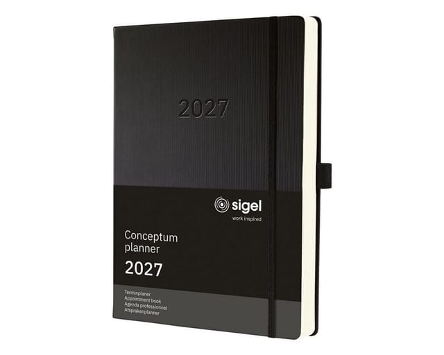 Sigel Terminplaner Conceptum 2027 hardcover, 1 Tag = 1 Seite, inkl. Stickerbogen & Tafelplaner