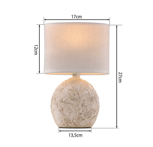 JUST LIGHT LED Tischleuchte LED Tischlampe LIVA Textilschirm Vanille, 1x E14 25W max., Textilschirm Vanille