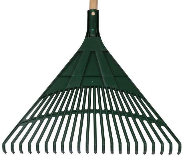 PROREGAL® Gartenrechen Gartenharke PVC 24 Zinken + Holzgriff