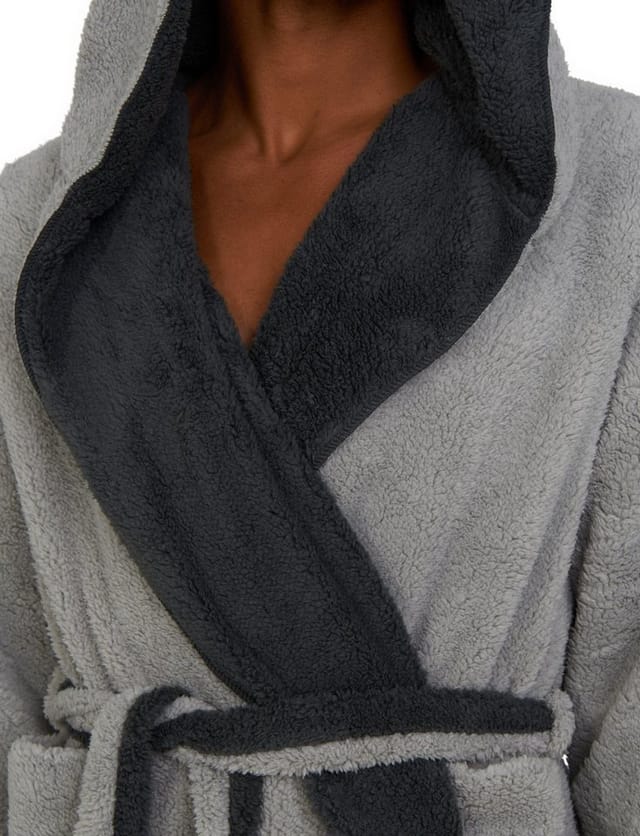 HOMELEVEL Badematte HOMELEVEL Herren Wendebademantel XL mit Kapuze, warm und flauschig