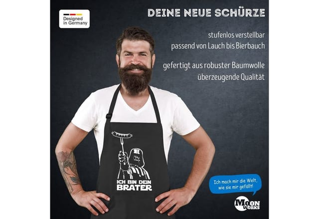 MoonWorks Grillschürze Grill-Schürze für Männer mit Spruch Ich bin dein Brater, mit kreativem Aufdruck