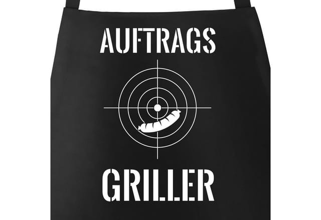 MoonWorks Grillschürze Grill-Sch ürze Grillschürze Fadenkreuz für Männer mit Spruch, mit kreativem Aufdruck