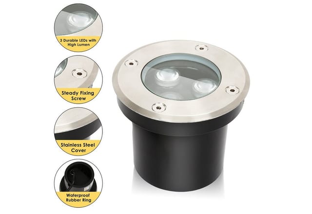 Clanmacy LED Einbaustrahler 3W LED Bodenleuchte Beleuchtung Bodenstrahler Aussen-Beleuchtung, 8er, Warmweiß