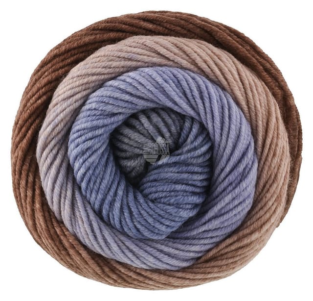 LANA GROSSA Cool Wool Big Color 4050 taupe graubraun graublau marine himme... Häkelwolle, 240 m