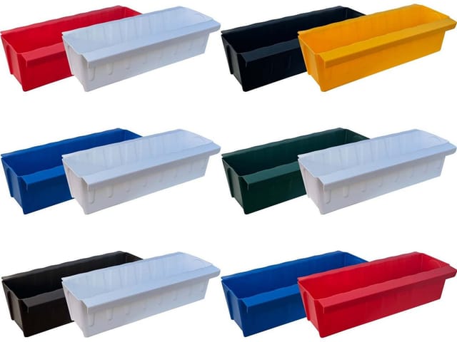 BURI Blumenkasten Europaletten Blumenkasten Blau 6er-Set zum Anhängen Pflanzkasten
