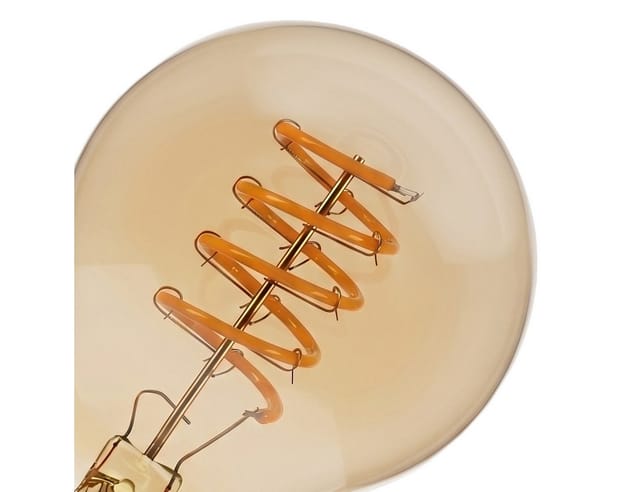 hofstein LED-Leuchtmittel 4er Set Glühbirne Extra Warmweiß dimmbar 6 Watt, E27, 2200 Kelvin, 320 Lumen, Klassisch, Filament Spirale, Amber