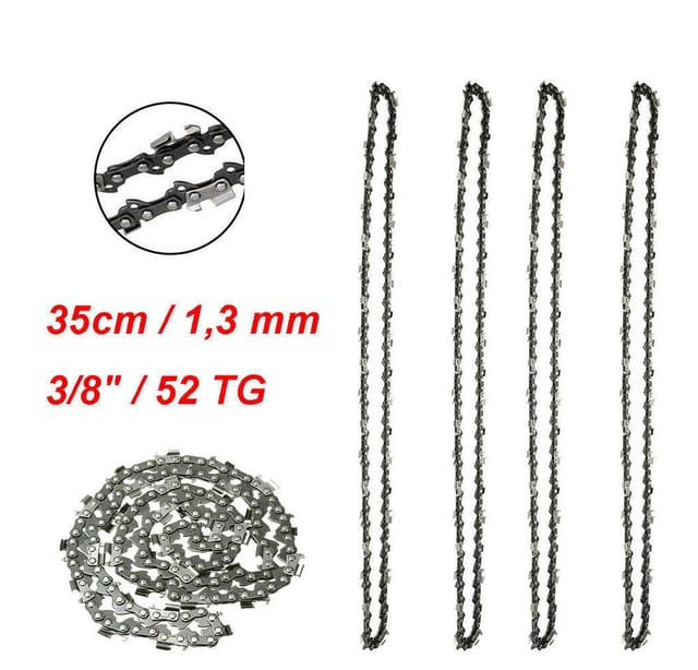 FELIXLEO Ersatzkette 4x Sägekette 35 cm 52TG 3/8 P 1,3 mm für Makita Einhell Bosch Aldi, (1-tlg)
