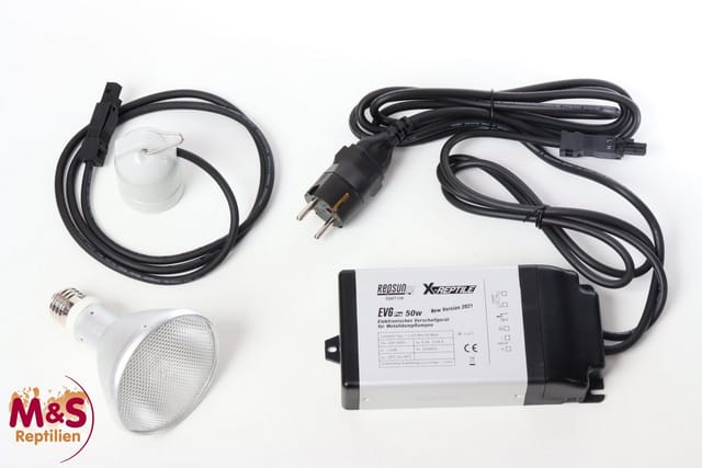 M&S Reptilien Terrarienleuchte X-Reptile 100 Watt Spot HID- / UV-Set (Lampe, Vorschaltgerät & Fassung