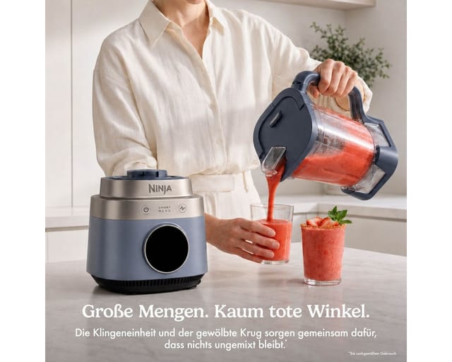 NINJA Standmixer LB201EUBL1 Ninja CrushBOSS intelligenter Mixer – Graublau, 1200 W