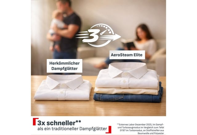 Tefal Dampfglätter AeroSteam Elite 620, 1400 W, mit Ansaugtechnologie, abnehmbarer Wassertank, beheizte Bügelsohle
