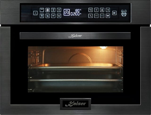 Kaiser Küchengeräte Backofen-Set XXL Multi 37,Multifunktions-Elektro-Dampfbackofen mit Dampfreinigung, 60 cm+Einbau-Mikrowelle 45 cm Hoch,TouchControl, Heißluftsystem, Infrarotgrill,22 Funktionen EH 6341+EM 6307 RS, mit 1-fach-Teleskopauszug