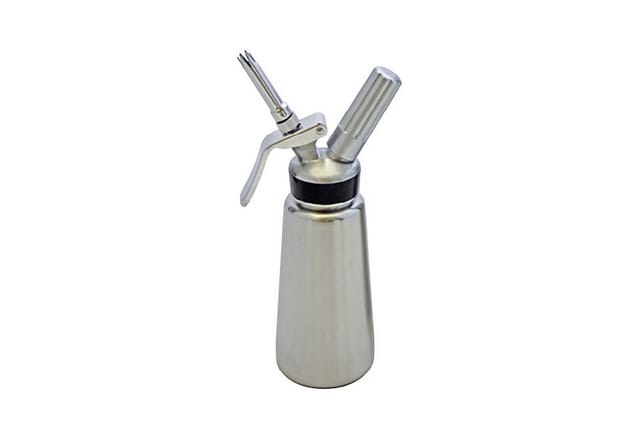 Schneider GmbH Sahnesyphon Sahnespender Sahnebereiter Whip Cream mit 3 Tüllen Edelstahl 0,5L