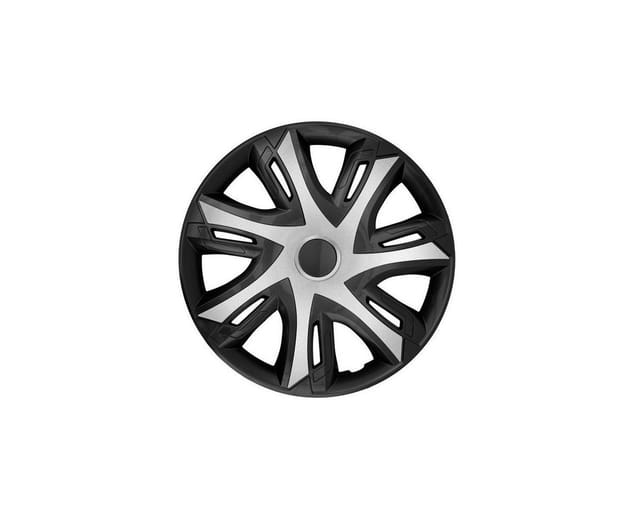 NRM Radkappe N-Power BICOLOR 15 Zoll in Silber/Schwarz, 15 in Zoll, (4-St) Radzierblenden für Stahlfelgen Zweifarbige Radkappen Satz 4er Set 15
