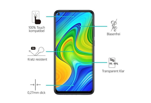 CoolGadget Schutzfolie Panzerfolie für Xiaomi Mi 10T / 10T Pro, (9H Härtegrad, 2x Schutzglas, 1xReinigungset), Displayfolie Schutzfolie 2 Stück für Xiaomi Mi 10T / 10T Pro Glasfolie