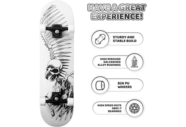 LuxusKollektion Skateboard Skateboard 31 Inch Checkerboard Skull-Eagle (1-St)