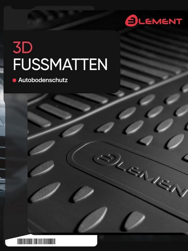 LEMENT Auto-Fußmatten 3D-Gummimatten passend für Peugeot 3008 II Facelift ab 2020 (3 St), für Peugeot 3008 Pkw, Passgenau