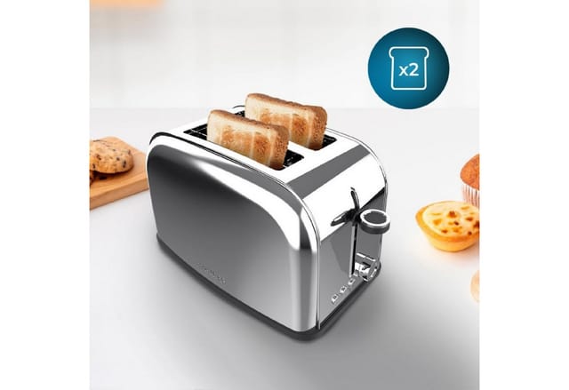 Cecotec 2-in-1-Toaster Toastin' time 850 Inox Lite, 850 W, Toastin' time 850 Inox Lite