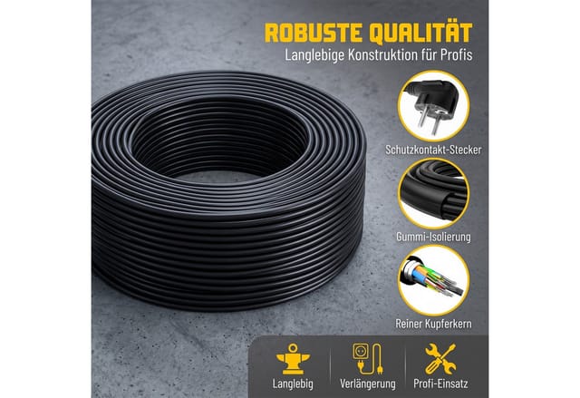 AKKEE Stromkabel Verlängerung f ür den Außenbereich Outdoor 30m Verlängerungskabel, H05VV-F3G Mit Stecker