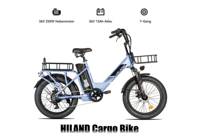 HILAND E-Bike HILAND Lasten E-Bike 20 Zoll Step-Thru 250W 36V 14Ah