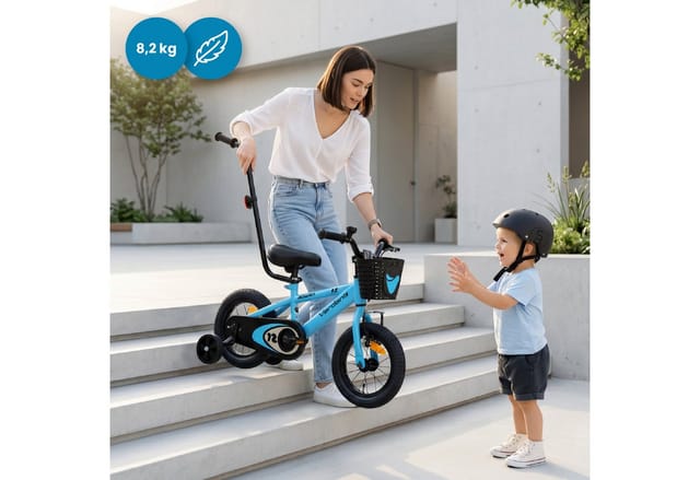 Sun Baby Kinderfahrrad SUN BABY Verdant Rowan 12 Zoll mit Schubstange - Blau