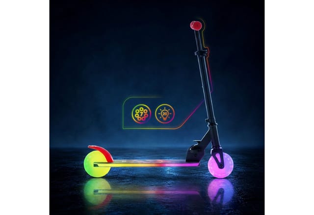 Sun Baby Scooter SUN BABY Lumi Ride 2-Rad Scooter LED 7 Farben - Schwarz