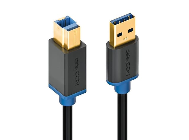 deleyCON deleyCON 3,0m USB 3.0 Super Speed Kabel USB-A auf USB-B - Schwarz USB-Kabel