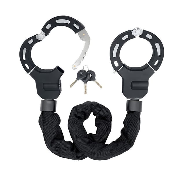 GLIESE POWER Kettenschloss Scooter Schloss 90 cm – Handschellenschloss Stahl (Schlussel, Handschellenschloss), 90 cm, legierter Stahl, Kratzschutz, IPX8, 3 Schlüssel