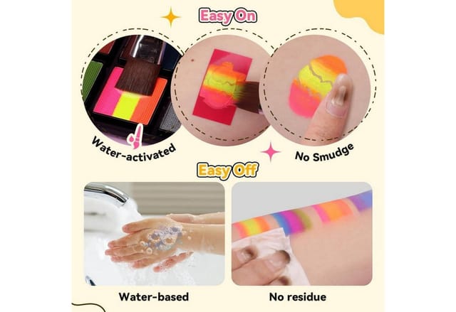 LuxusKollektion Theater Schminkpalette Kinderschminke Gesichtsfarbe Split Cake Palette Regenbogen-Thema