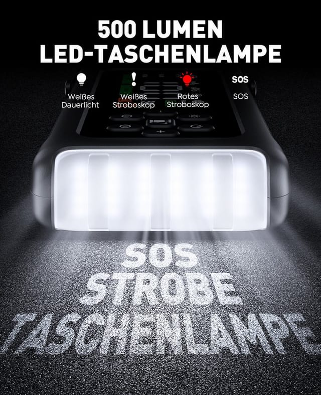 Buture 4-in-1 5000A Starthilfe Powerbank mit 150PSI Kompressor 16800mAh Starthilfegerät, 18 W Schnellladung, 500 Lumen Notbeleuchtung, Zwangsstart, Handschuhe