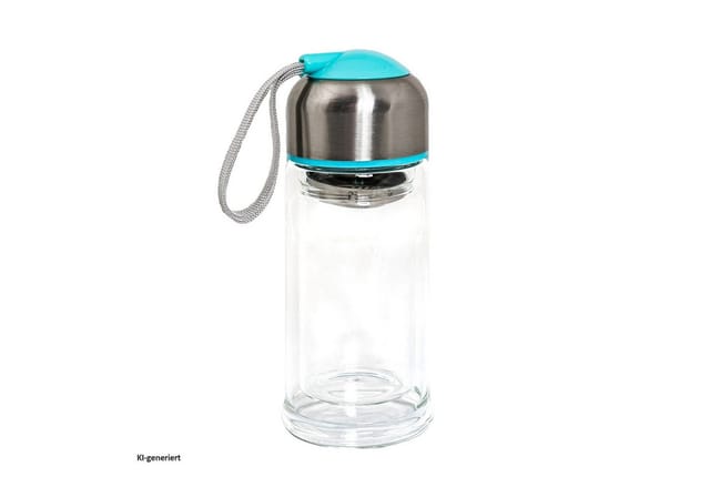 HTI-Living Trinkflasche Trinkflasche 0,3 Liter Glasflasche, Teeflasche Wasserflasche ToGo