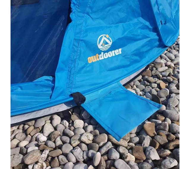 outdoorer Strandmuschel Bodenschutz für Zack II & Zack Premium (Family), reißfester & robuster Strandzelt-Bodenschutz aus PE mit Heringen