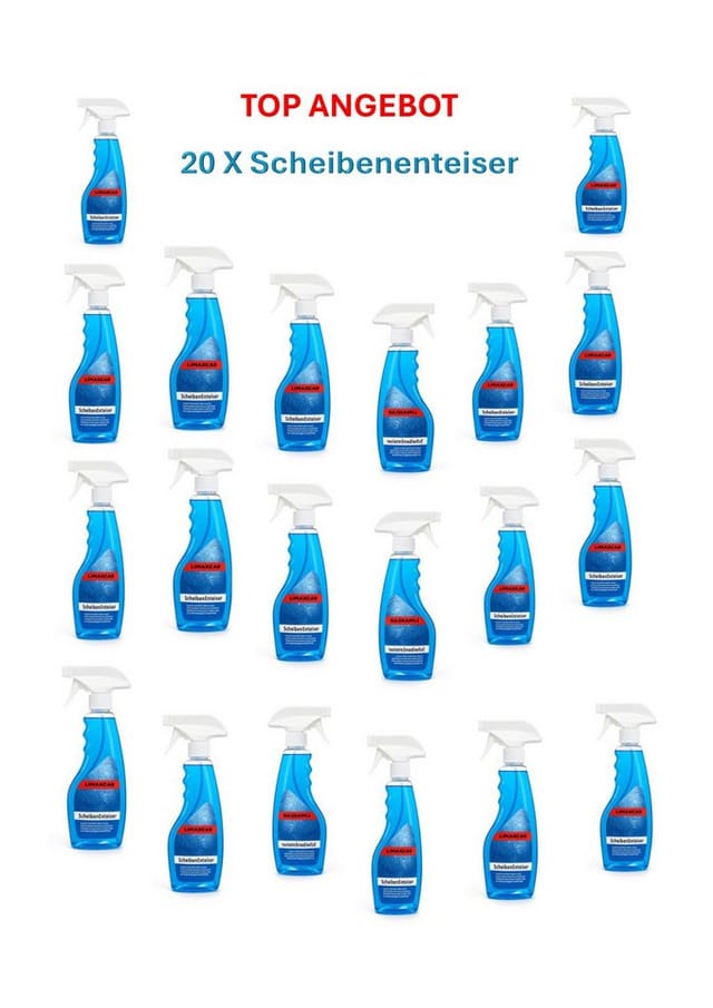 Paket.ag Scheibenfrostschutz Scheibenenteiser 20 x 500 ml – Enteisungsspray für Autoscheiben, 1 St.