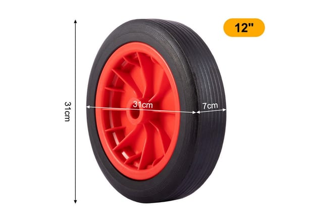 Youyijia Ersatzrad 12-Zoll-Schieberrad, 3.50-4.00/8 + 120 mm PU-pannensicher.