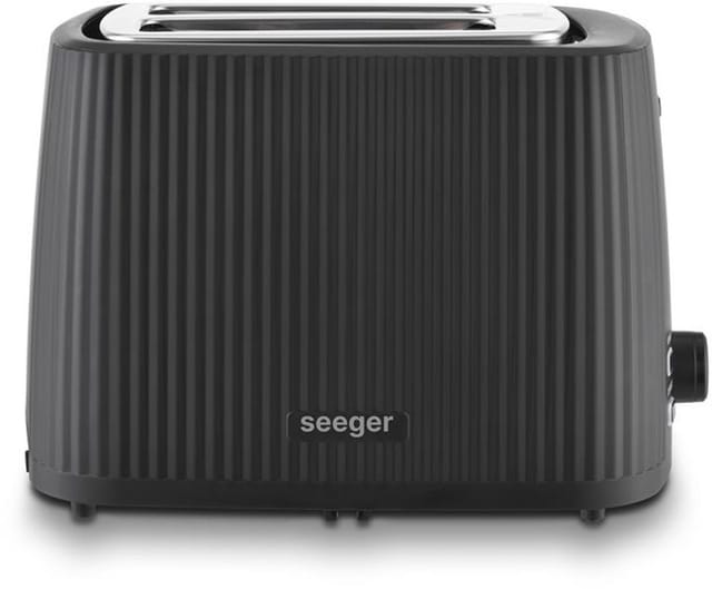 Seeger Toaster Design Toaster 930 W, 2 Scheiben, 7 Bräunungsstufen, Schwarz, 2 kurze Schlitze, 930 W, 7 Bräunungsstufen, modernes Rillendesign, kompakte Bauweise
