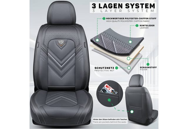 BREMER SITZBEZÜGE Autositzbezug für VW T7 BJ ab 2021 SL1, Set, 2-tlg., Schonbezüge Sitzbezüge Fahrer und Beifahrer, in Grau