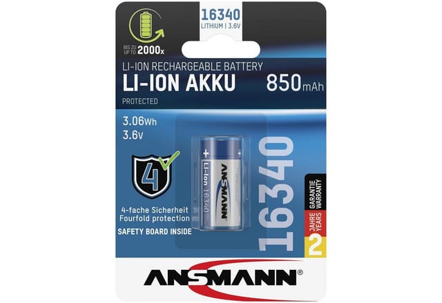 ANSMANN AG Akku Li-Ion 16340 850 mAh Akku