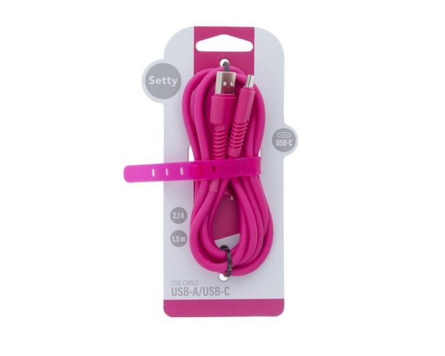 Setty KSA-C-1.526 USB-Kabel, USB Typ A • USB-C, USB Typ C (150 cm), Laden und Datenübertragung mit bis zu 10,5 W